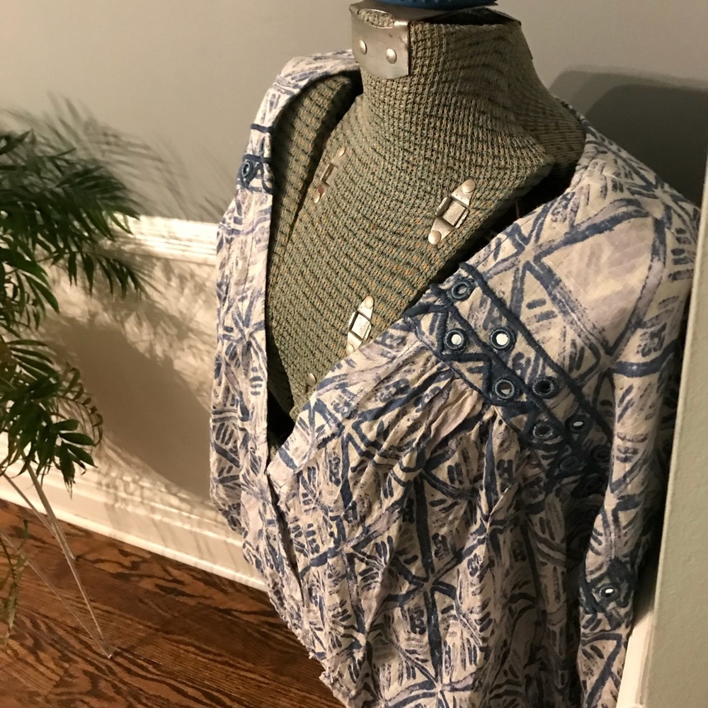 NWOT Free People Split Collar Batwing Shirt